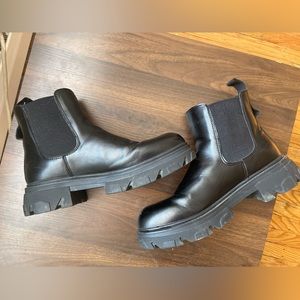 black Chelsea boots
